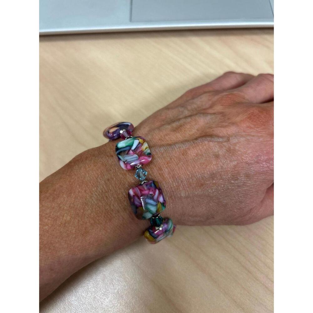 Pastel Art Glass Kaleidoscope Bracelet